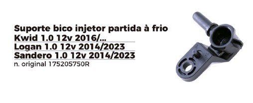 ISO1905702 - SUPORTE BICO INJETOR SANDERO/ KWID/ LOGAN- PARTIDA A FRIO (EMB. COM 01 PECA - VALOR UNITARIO) - PC