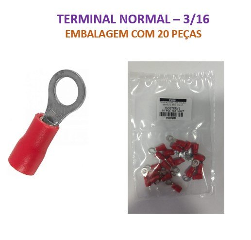 ISO6TRRV1 - TERMINAL OLHAL 3/16 ISOLADO VERMELHO (EMB. COM 20 PEÇAS - VALOR UNITARIO) - PC ISO6TRRV1 - TERMINAL OLHAL 3/16 ISOLADO VERMELHO (EMB. COM 20 PEÇAS - VALOR UNITARIO) - PC