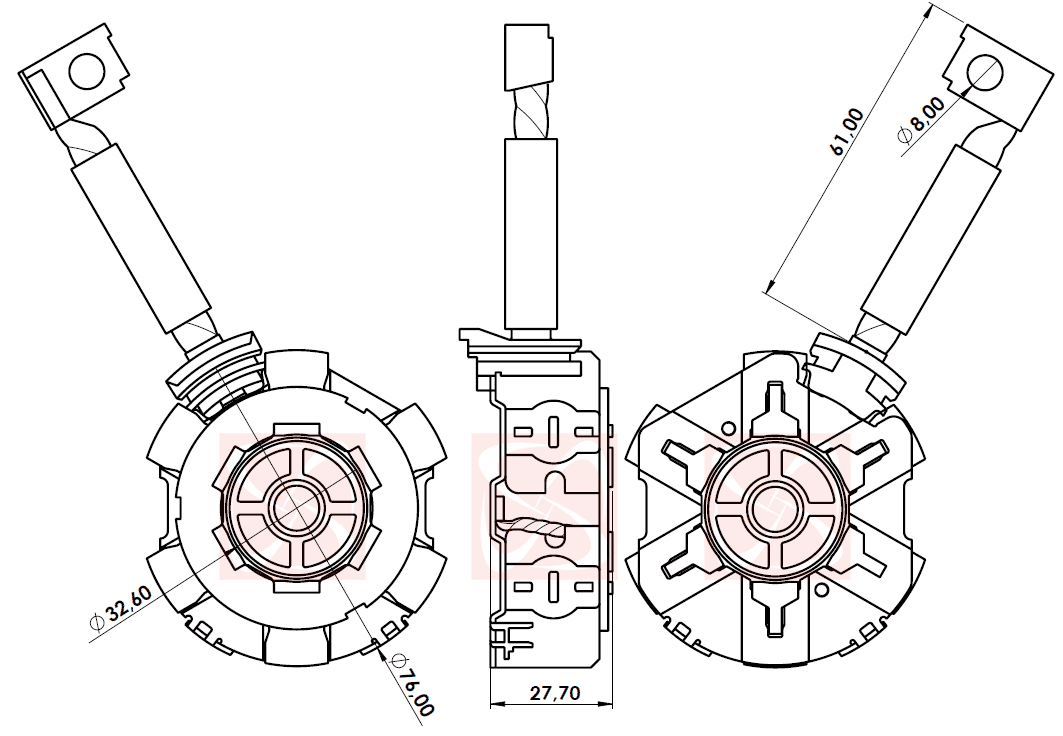 A-251-12V - PORTA ESCOVA PARTIDA START STOP - VW/ HYUNDAI/ AUDI/ FORD/ PEUGEOT - PC