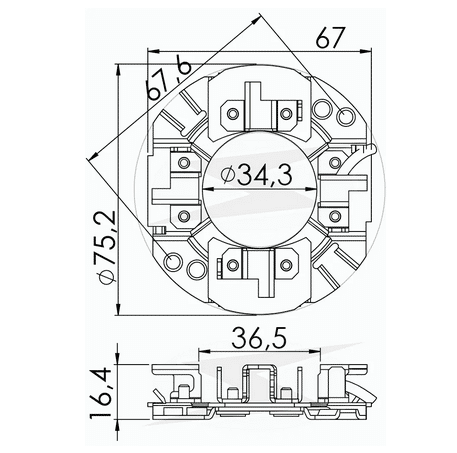UF-1.159/4 12V - PORTA ESCOVA PARTIDA MITSUBISHI/ NISSAN/ FORKLIFT/ KOMATSU/ HYUNDAI - PC