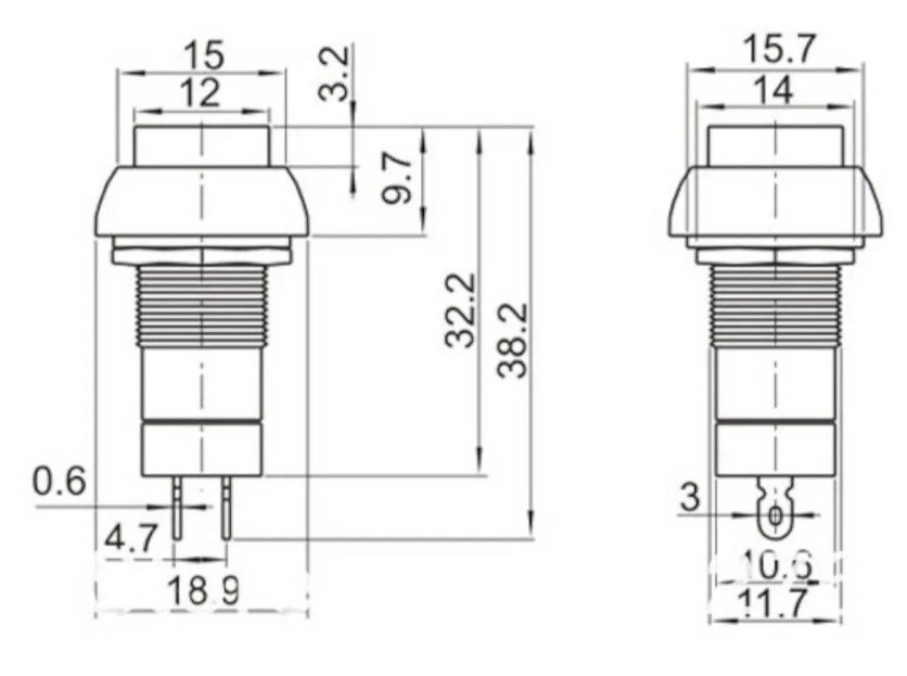 ISO6IT1221 - CHAVE ON/OFF REDONDA PRETA 12MM LIGA/ DESLIGA (EMB. COM 01 PC - VALOR UNITARIO) - PC