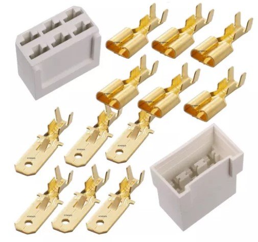 ISO1901836-6 VIAS - KIT CONECTOR 6 VIAS COM TERMINAIS 6,3 MM (EMB. COM 01 KIT - VALOR DO KIT) - KIT ISO1901836-6 VIAS - KIT CONECTOR 6 VIAS COM TERMINAIS 6,3 MM (EMB. COM 01 KIT - VALOR DO KIT) - KIT