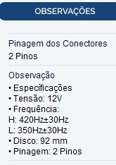 ISO26B4.8730 12V - BUZINA UNIVERSAL PAQUERINHA 12V DUPLA CAMINHAO/ ONIBUS 92MM - 420/350 HZ (EMB. COM 02 PECAS - VALOR DO PAR) - PC