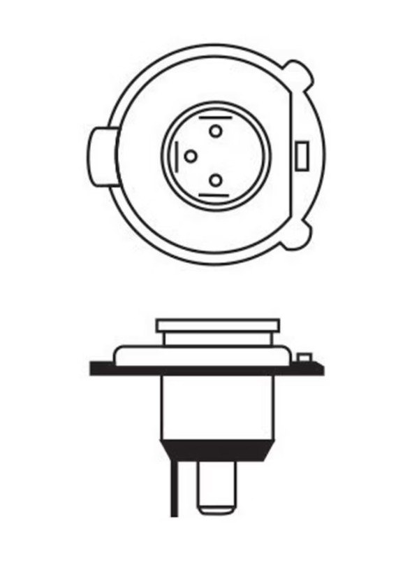 LMM64193 H4 12V - LAMPADA FAROL H4 12V 60/55W H4 BIODO MAGNETI MARELLI (VALOR UNITARIO) - PC