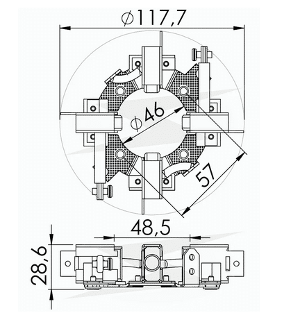 UF-1.105/4 12V - PORTA ESCOVA PARTIDA JF (PARAFUSAR) - PC