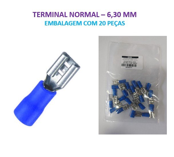 ISO6TRF2-250 - TERMINAL ENCAIXE 6,3 MM ISOLADO AZUL (EMB. COM 20 PEÇAS - VALOR UNITARIO) - PC ISO6TRF2-250 - TERMINAL ENCAIXE 6,3 MM ISOLADO AZUL (EMB. COM 20 PEÇAS - VALOR UNITARIO) - PC