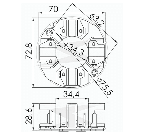 UF-1.147/4 24V - PORTA ESCOVA PARTIDA 24V CATERPILLAR/ MAN/ MITSUBISHI - PC