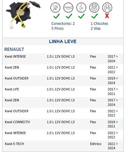 ISO26D1.0107 - CINTA AIRBAG RENAULT KWID 18 A 23 (EMB. COM 01 PECA - VALOR UNITARIO) - PC ISO26D1.0107 - CINTA AIRBAG RENAULT KWID 18 A 23 (EMB. COM 01 PECA - VALOR UNITARIO) - PC