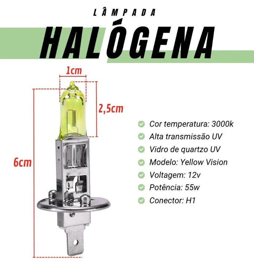 ISO14LX H1 AM 12V - LAMPADA HALOGENA H1 12V 55W AMARELA / BLISTER 12258 (EMB. COM 02 PECAS - VALOR DO KIT) - KIT