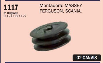 CP1117 - POLIA DUPLA ALTERNADOR TRATOR MF 4780/ SCANIA 112/ 140 (EMB. COM 1 PEÇA - VALOR UNITARIO) - PC