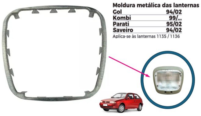 ISO1900135 - MOLDURA METALICA LANTERNA TETO VW/ GOL 94 A 02 (EMB. COM 01 PECA - VALOR UNITARIO) - PC ISO1900135 - MOLDURA METALICA LANTERNA TETO VW/ GOL 94 A 02 (EMB. COM 01 PECA - VALOR UNITARIO) - PC