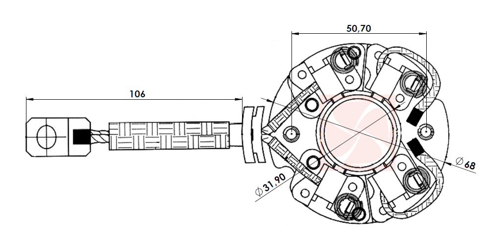 A-228-12V - PORTA ESCOVA PARTIDA BLAZER/ S-10 4.3L V6 VORTEC/ CAMARO 3.8L - PC