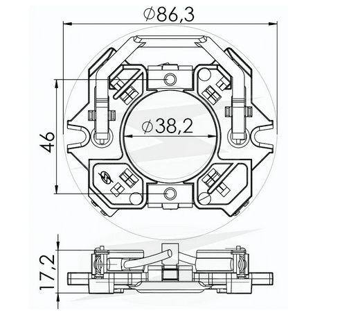 UF-1.174/4 12V - PORTA ESCOVA PARTIDA 12V PASSAT 1.6 / 1.8, SANTANA 1.6 / 1.8 - PC