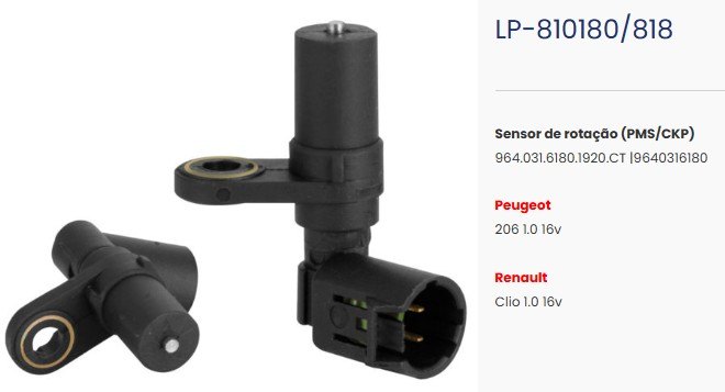 LP818 - SENSOR ROT.PEUGEOT 206 1.0 16V - UN