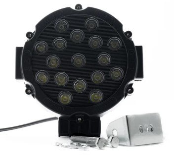 ISO14F1413 12/24V - FAROL LED REDONDO 17,7X15,5X4,2 CM- 51W 12/24V- PRETO (EMB. 01 PC- VALOR UNITARIO) - PC