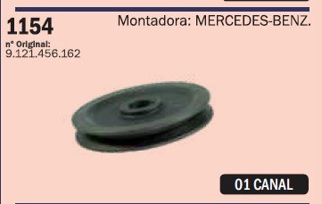 CP1154 - POLIA SIMPLES ALTERNADOR MBB/ ONIBUS/ MOTOR M366G/ OM365-6A (EMB. COM 1 PEÇA - VALOR UNITARIO) - PC