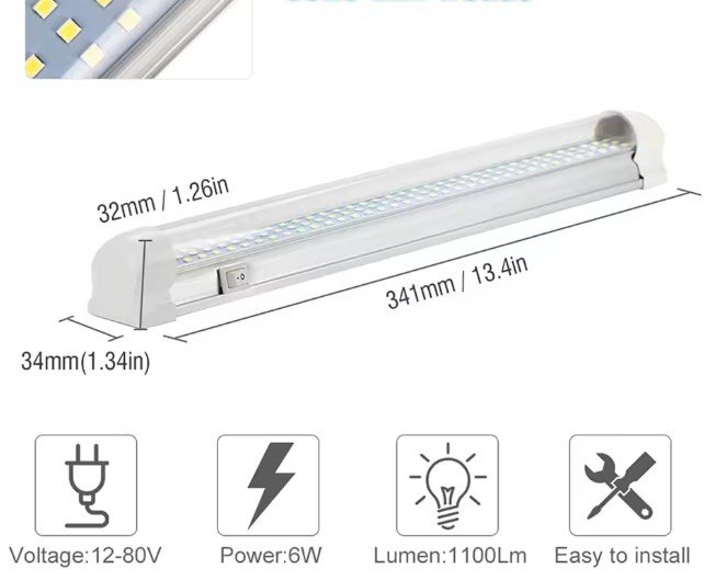 ISO14LM6931 12/24V - LUMINARIA LED TETO 12/24V C/ BOTAO ON/OFF- BCA 34X3,5CM 108 LED 10W - BASE DE ALUMINIO (EMB. 01 PC- VALOR UNITARIO) - PC