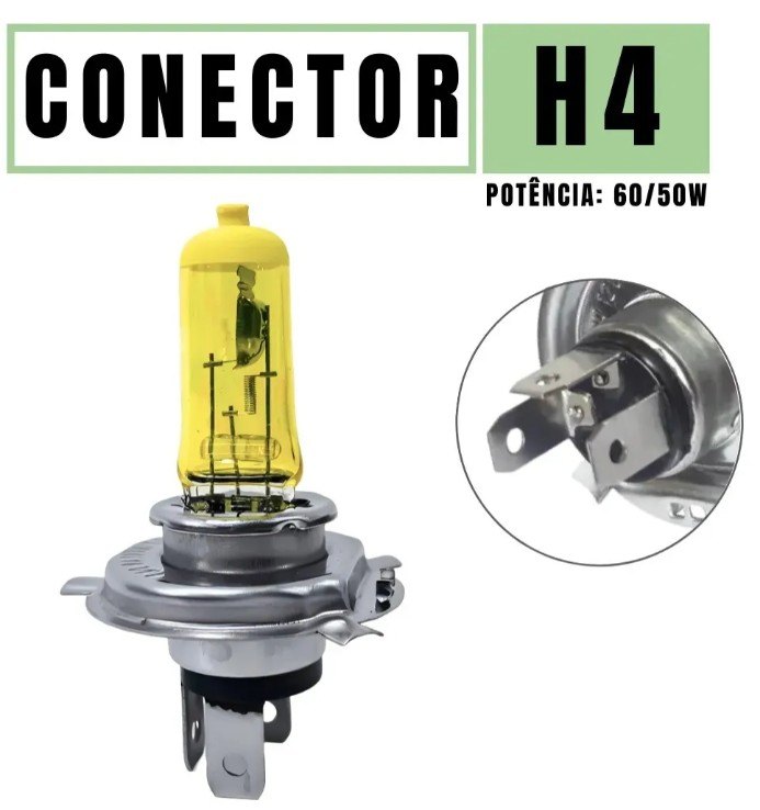 ISO14LX H4 AM 12V - LAMPADA HALOGENA H4 12V 60/55W AMARELA P43T / BLISTERLAMPADA HALOGENA H3 12V 55W AMARELA / BLISTER 12342 (EMB. COM 02 PECAS - VALOR DO KIT) - KIT
