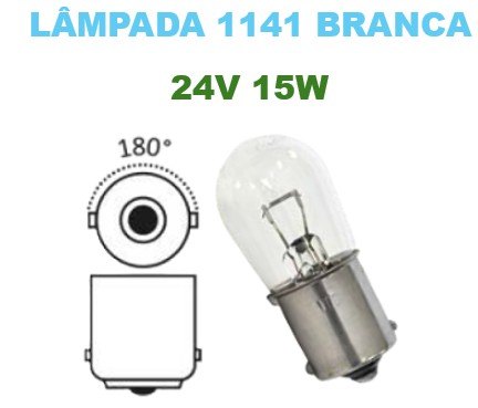 ISO14LX1141BC 15W 24 - LAMPADA HALOGENA 1141 24V 15W BRANCA 1POLO - BASE BA15S - 13403 (EMB. COM 10 PECAS - VALOR UNITARIO) - PC