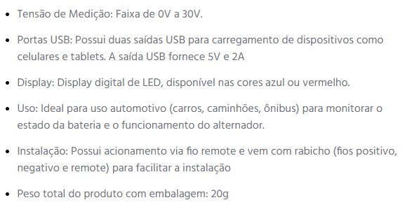 ISO22M8232 12/24V - VOLTIMETRO DIGITAL COM 2 USB 12/24V ( (EMB. COM 01 PECA - VALOR UNITARIO) - KIT ISO22M8232 12/24V - VOLTIMETRO DIGITAL COM 2 USB 12/24V ( (EMB. COM 01 PECA - VALOR UNITARIO) - KIT