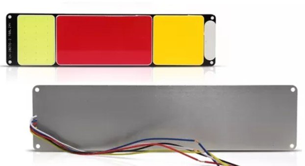 ISO14LS07 TRI 12V - LANTERNA UNIVERSAL 12V TRASEIRA LED TRICOLOR 28X7CM (EMB. COM 01 PC- VALOR UNITARIO) - PC