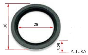 ISO7-3711 - RETENTOR TAMPA PARTIDA BOSCH MERCEDES/ ALFA - 38 X 28 X 3,25 MM (EMB. COM 01 PECA - VALOR UNITARIO) - PC