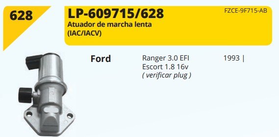 LP628 - ATUAD. MACHA LENTA  FORD RANGE3.0 EFI/ ESCORT 1.8 16V - UN