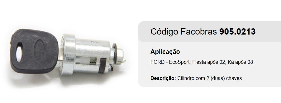 905.0213 - CILINDRO IGNICAO FIESTA/ KA/ ECOSPORT/ CORRIER > - PC