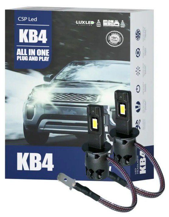 ISO14KB4H27 12V - KIT LAMPADA LED MINI KB4 H27 30000LM 6500K 12V (EMB. COM 02 PECAS - VALOR DO PAR) - KIT