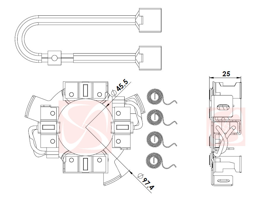 A-103-12V - PORTA ESCOVA PARTIDA AGRALE/ TRATOR - PC