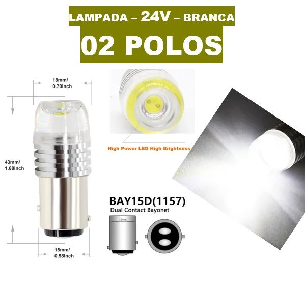 ISO14LLTB 1034 BC 24 - LAMPADA LED 1034 24V CERAMICA BRANCO - 2 POLOS (EMB. 01 PC- VALOR UNITARIO) - PC