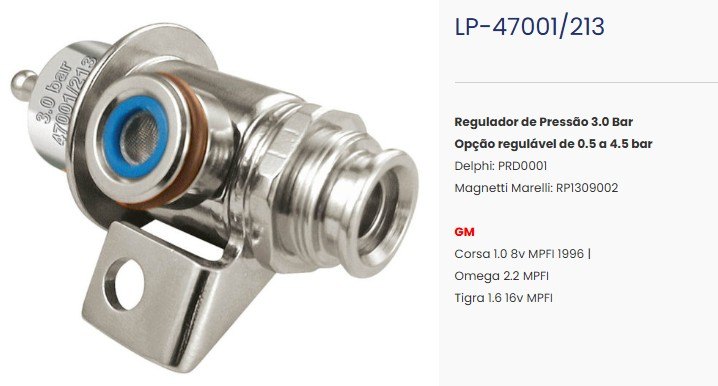 LP213 - REG.PRESSAO 3.0 BAR LINHA GM/CORSA MPFI OMEGA - UN