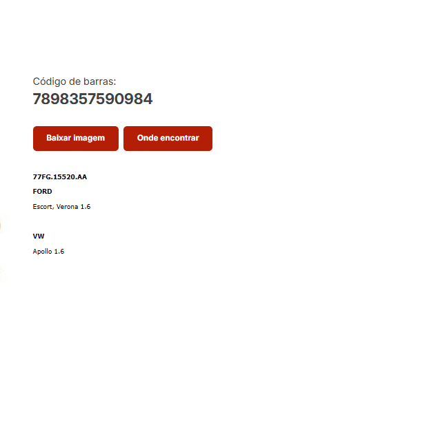 RHO4488 - INT. RE FORD ESCORT/ VERONA 1.6 - PC