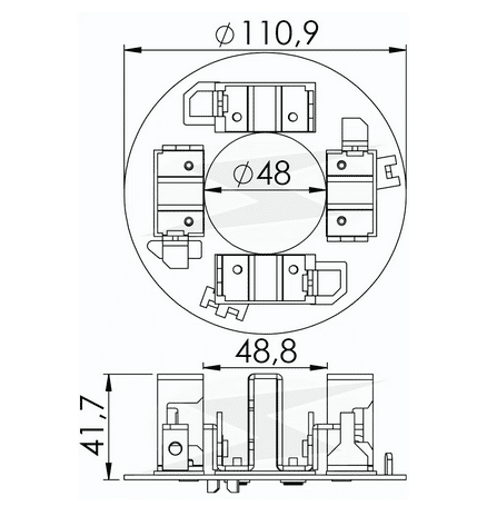 UF-1.114/4 24V - PORTA ESCOVA PARTIDA JE 24V MB/ VOLVO/ FIAT/ VW/ FORD/ CASE - PC