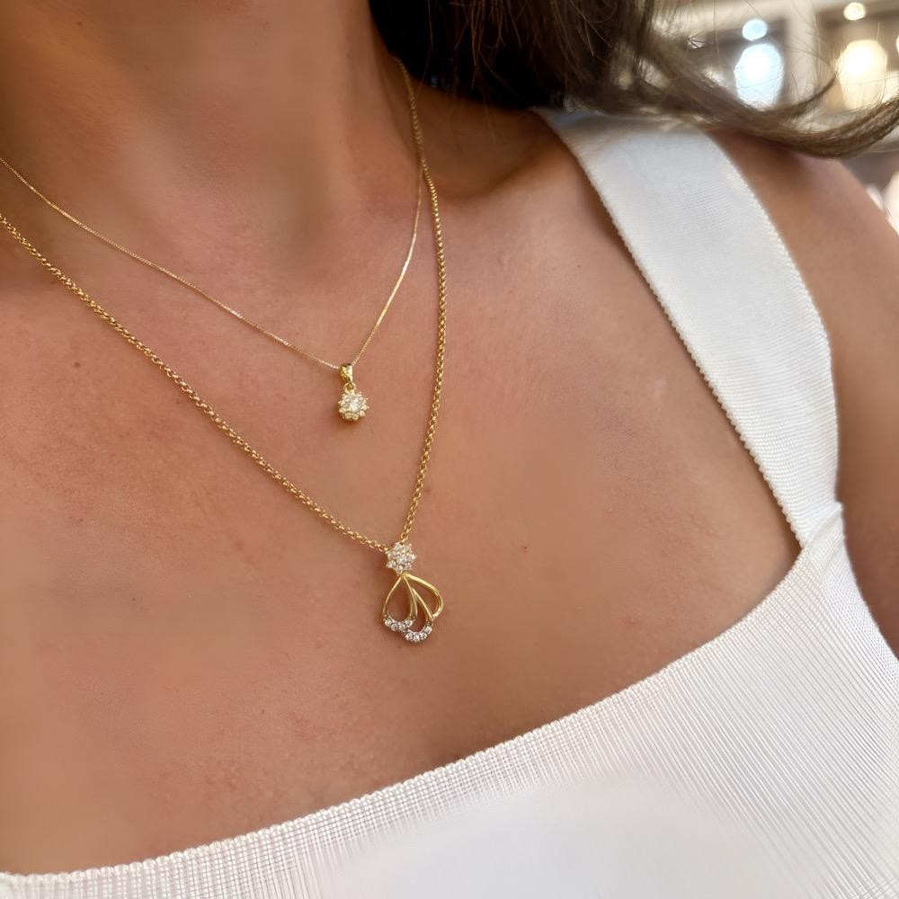 Colar Flor Pq Aurora Zircônia