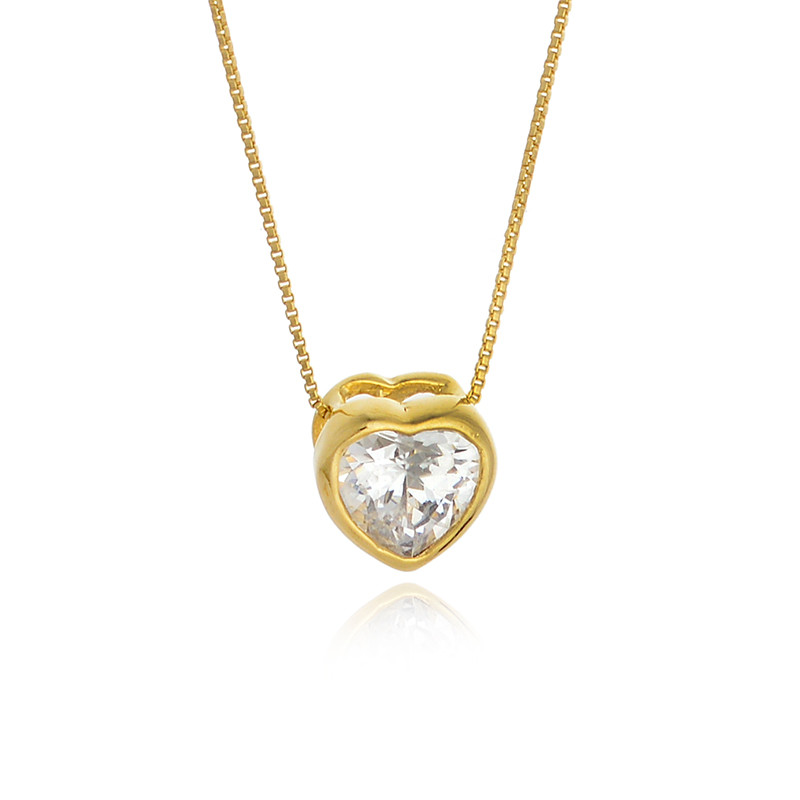 Colar Coração Zircônia Colar Coração Zircônia