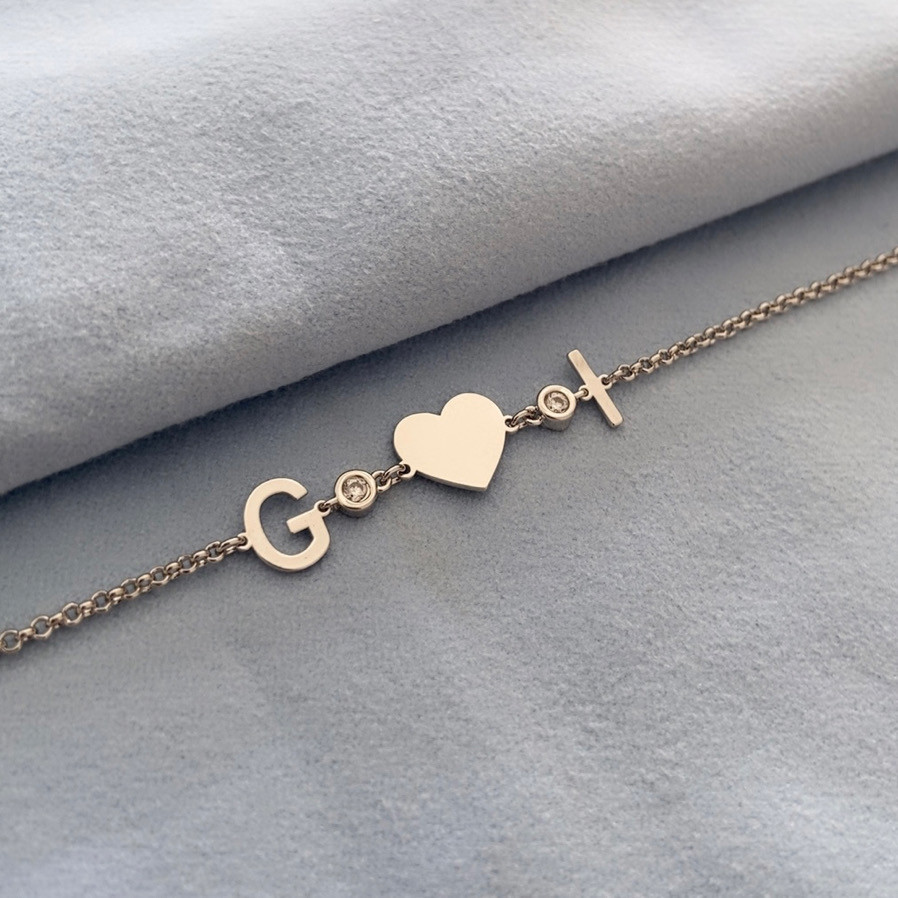 Pulseira Coração Letras Pulseira Coração Letras