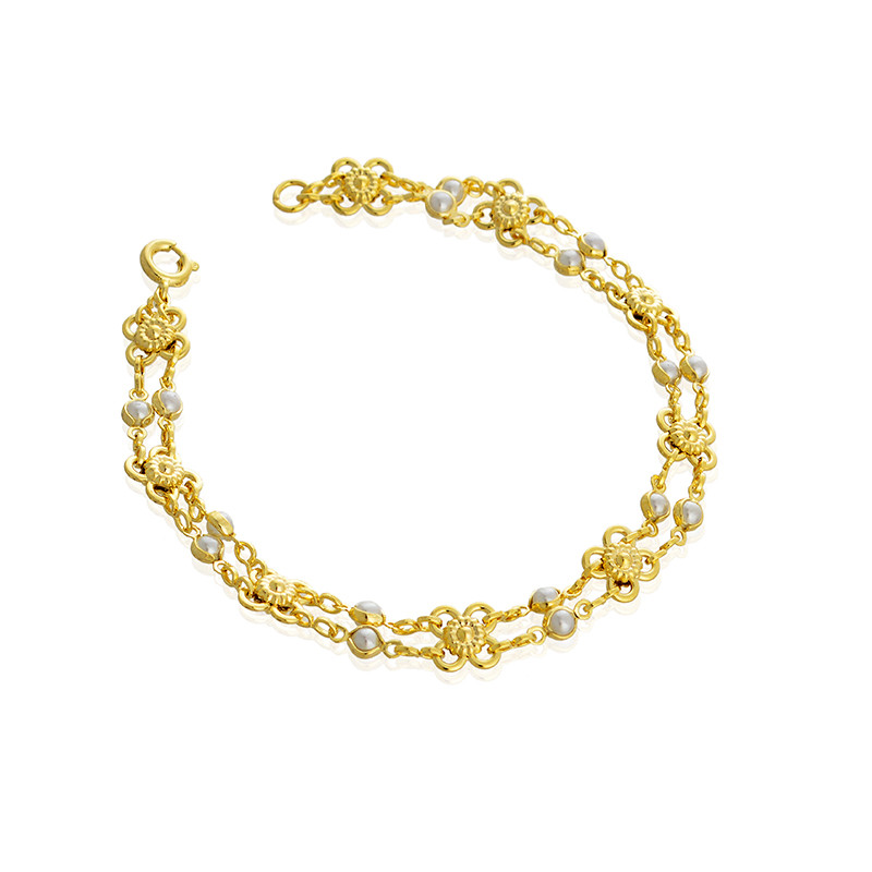 Pulseira Flor Perolas