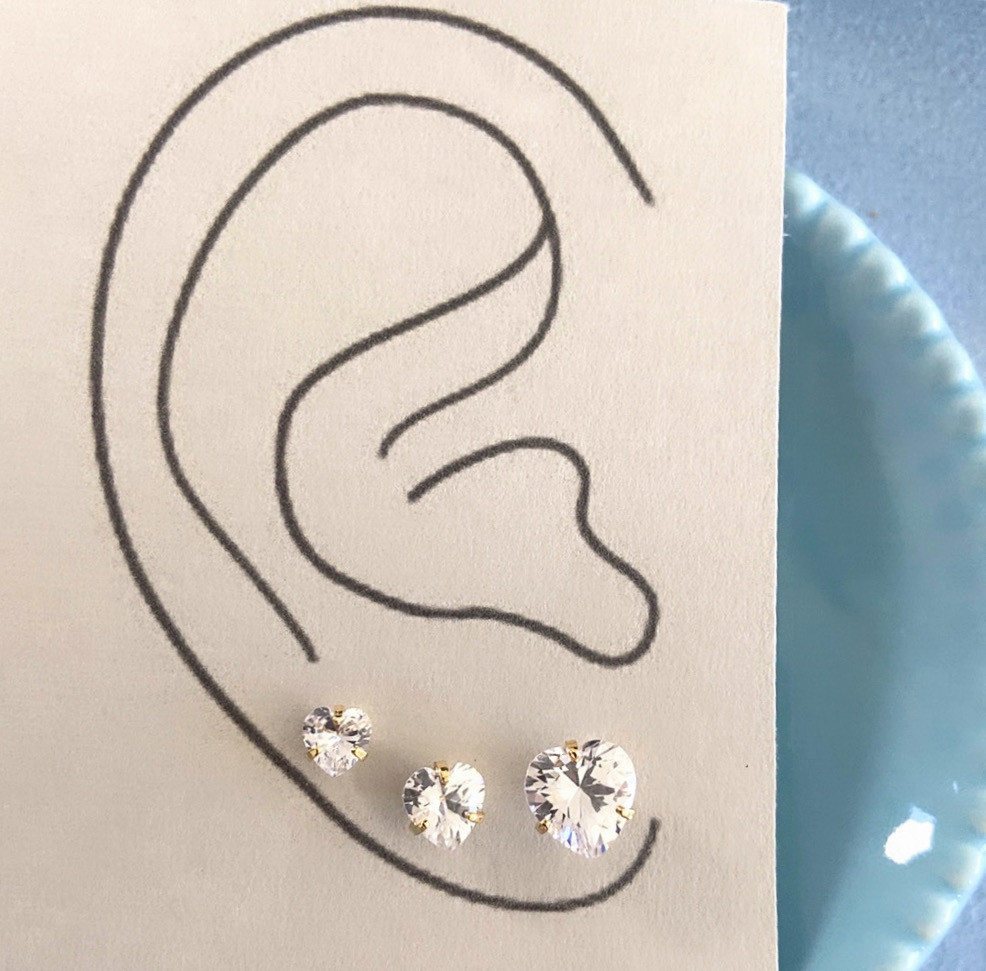 Brinco P Coração Brilhante Brinco P Coração Brilhante