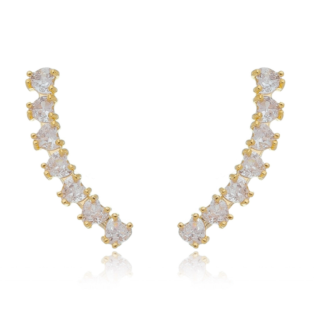 Brinco Ear Cuff 7 Corações Aquarela Brinco Ear Cuff 7 Corações Aquarela