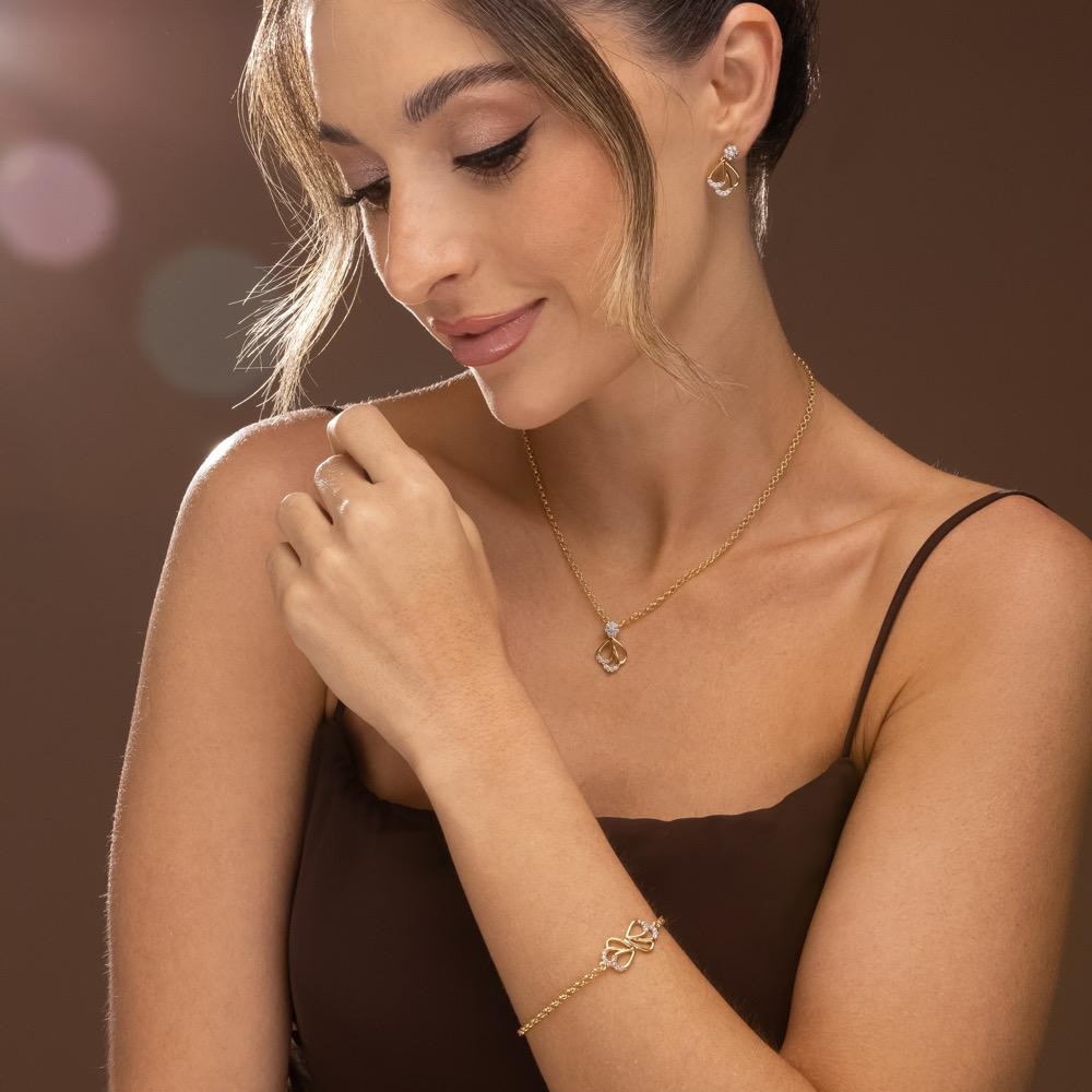 Pulseira Asa Dupla Aurora Zircônia