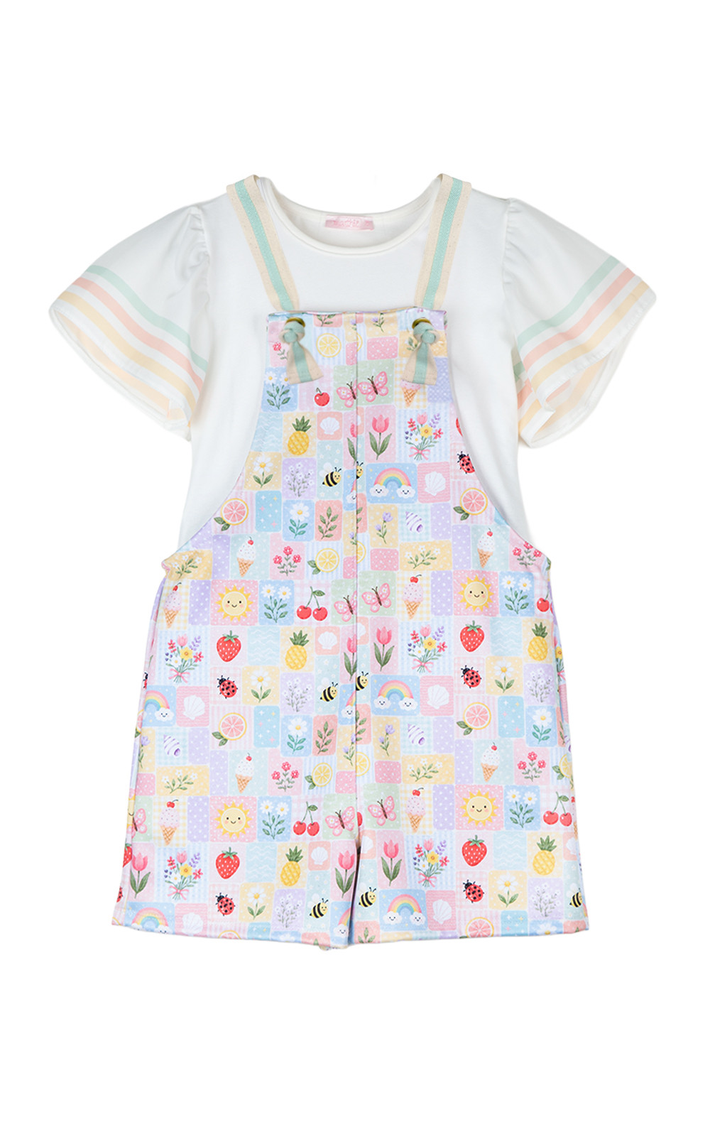 Conjunto jardineira Patchwork