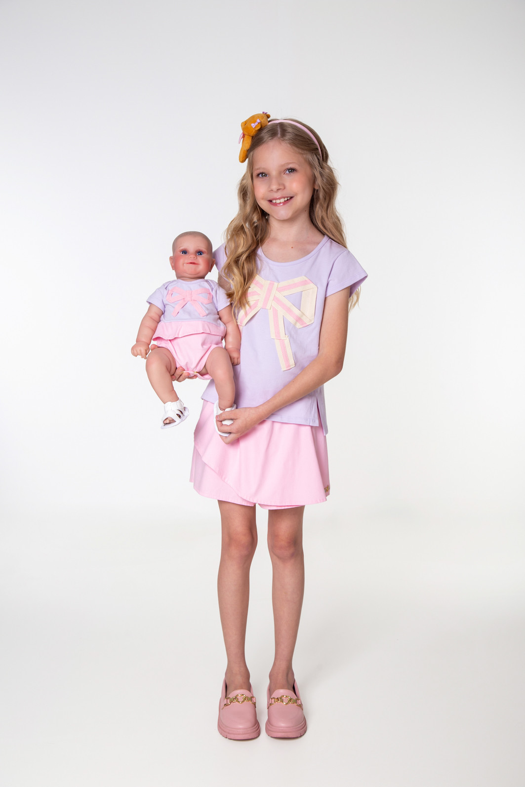 Conjunto blusa laço com shorts saia sarja Conjunto blusa laço com shorts saia sarja