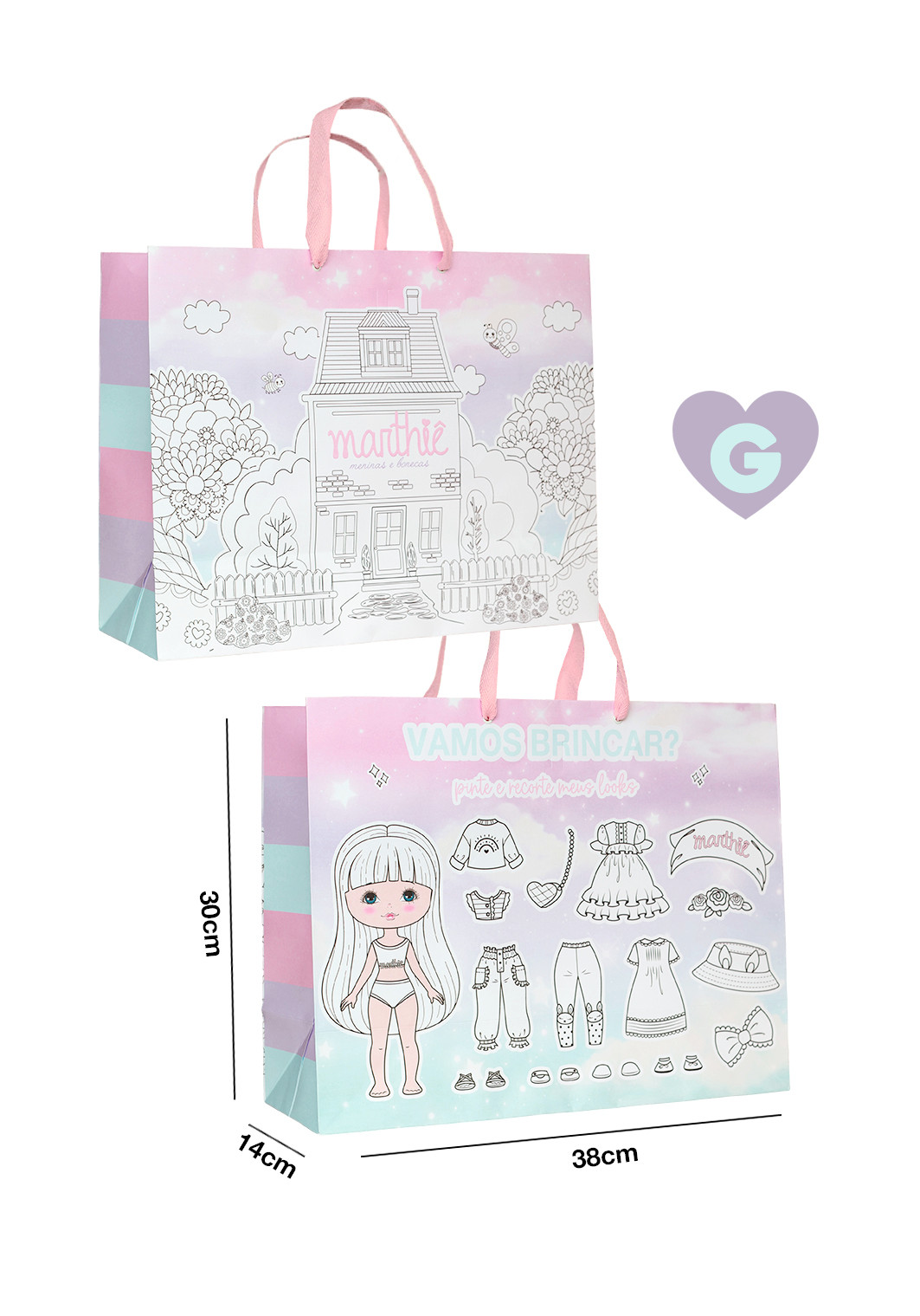 Sacola brincar e pintar Marthiê Tamanho G