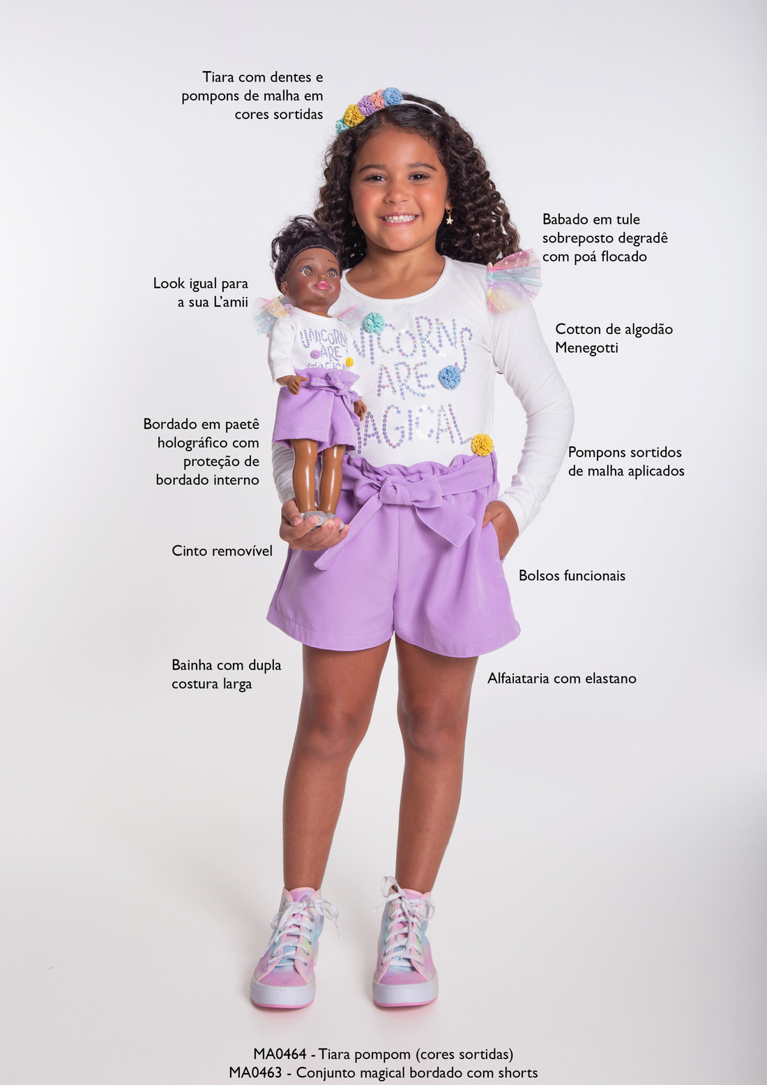 Conjunto magical bordado com shorts
