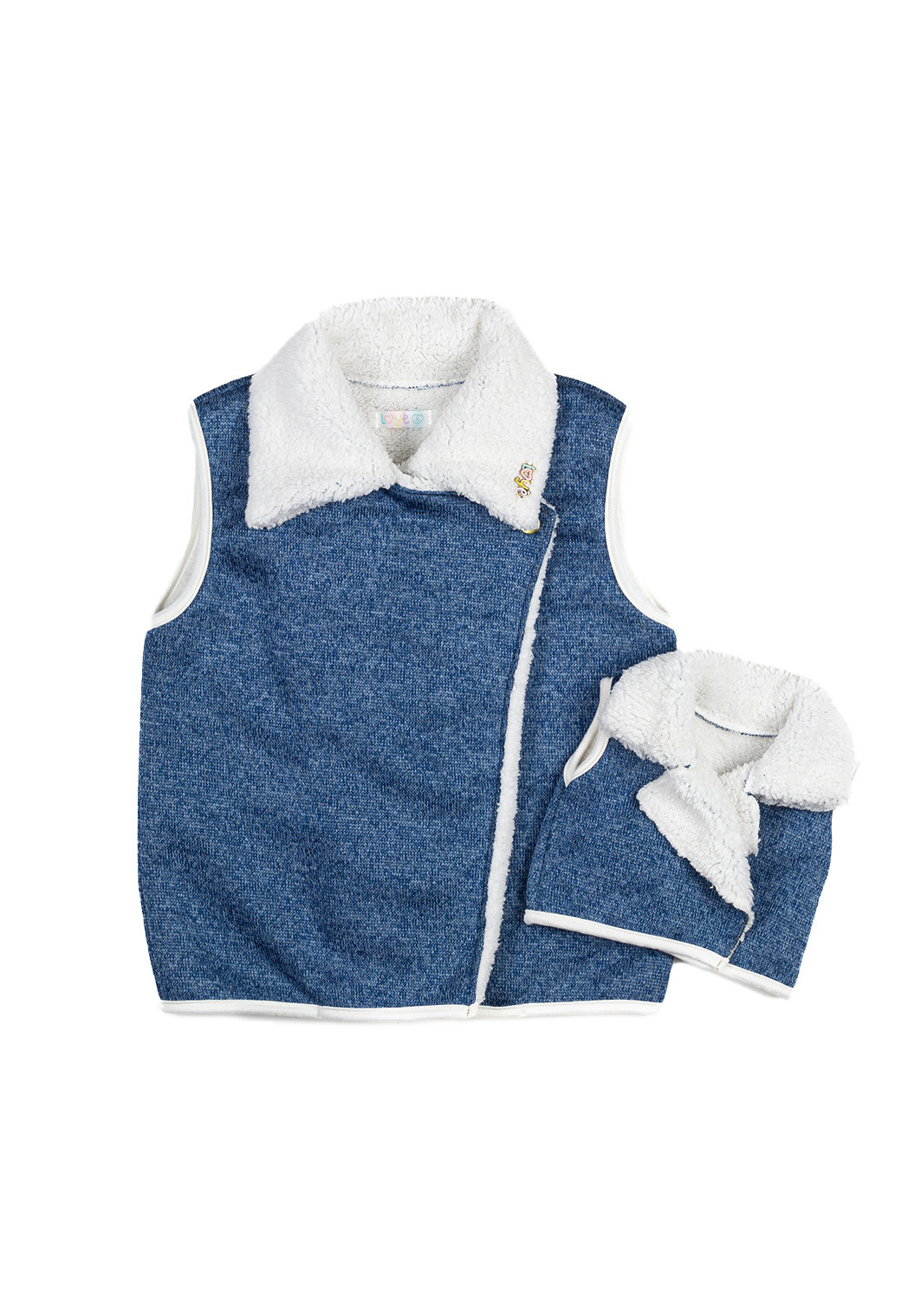 Colete malha tricô forrado