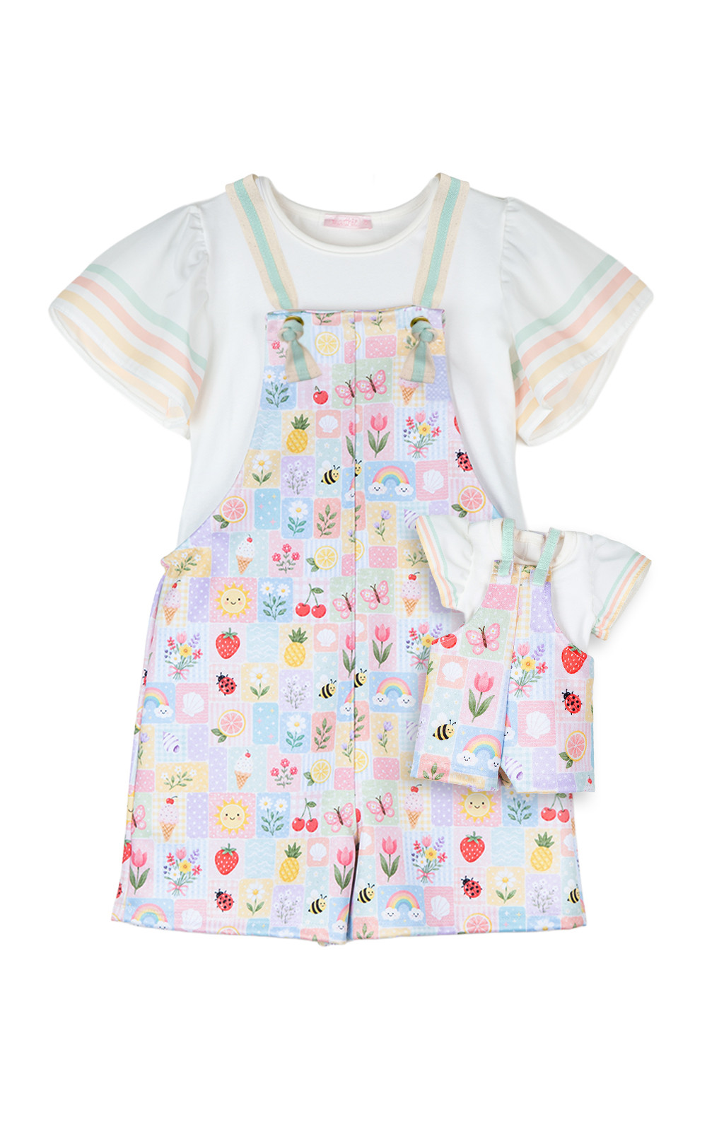 Conjunto jardineira Patchwork
