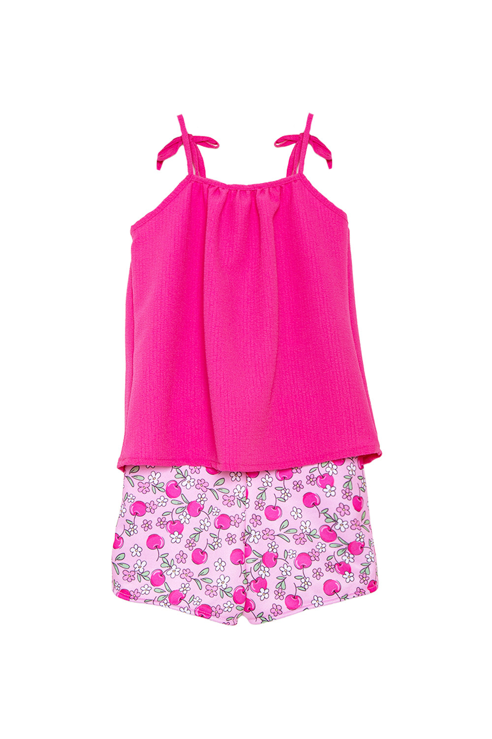 Conjunto bata com shorts cereja Conjunto bata com shorts cereja