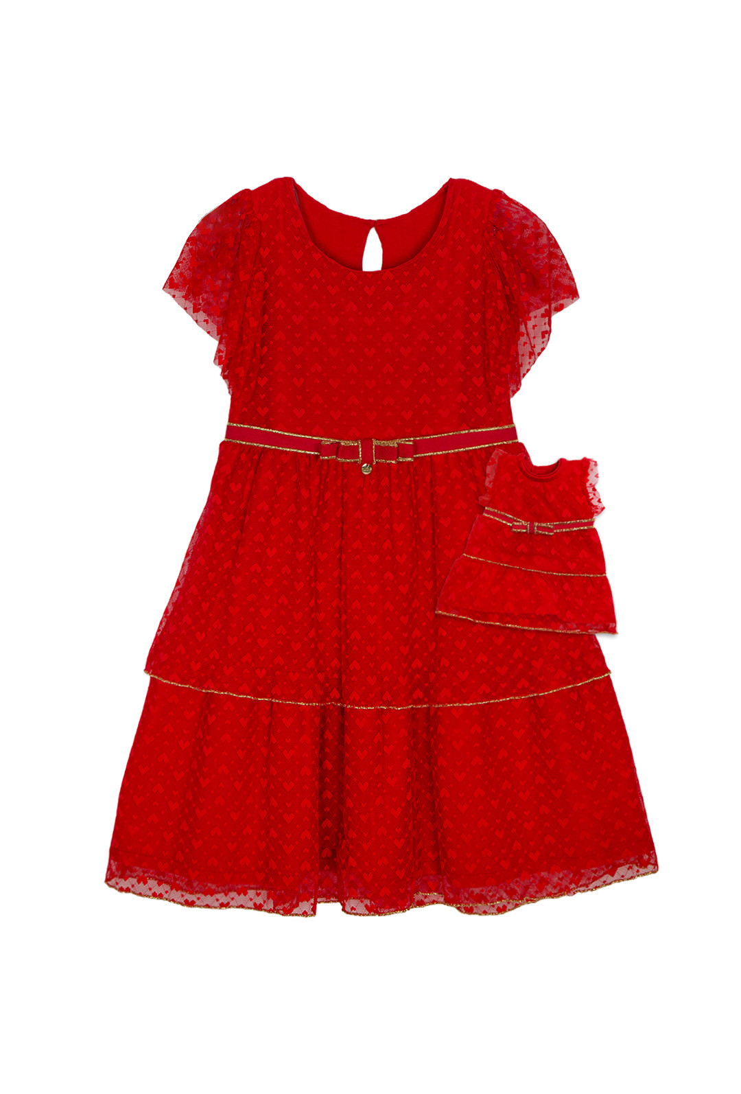 Vestido tule rendado corações Vestido tule rendado corações