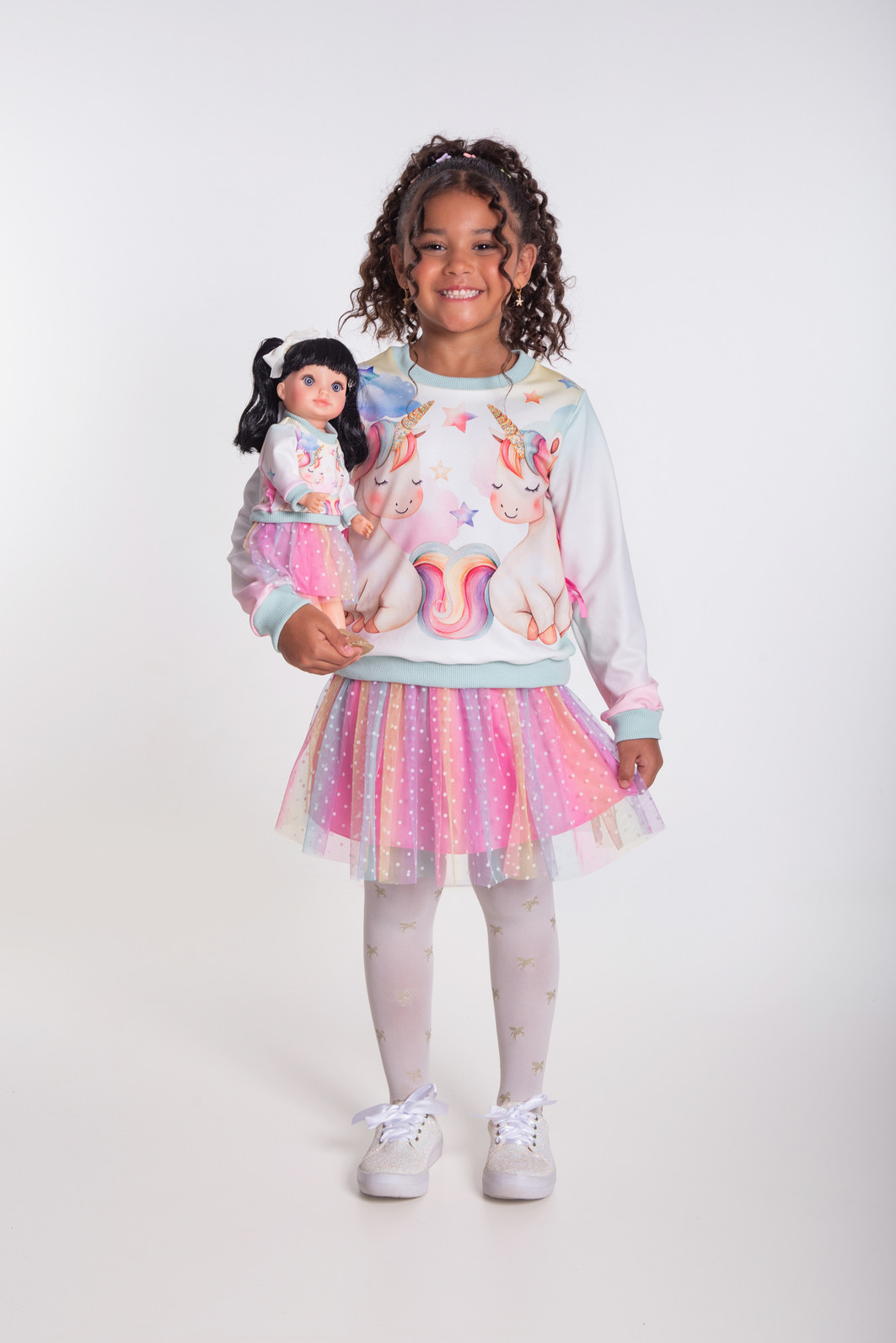 Conjunto unicórnio com saia tule Conjunto unicórnio com saia tule